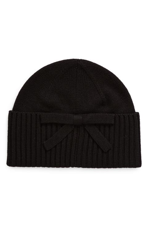 bow accent beanie