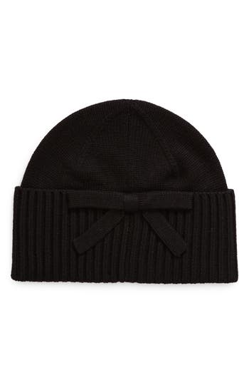 Kate Spade New York Bow Accent Beanie In Black