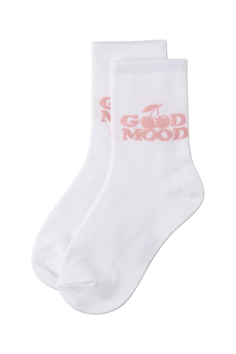 Good Mood  Novelty Crew Sock, Alternate, color, Pink