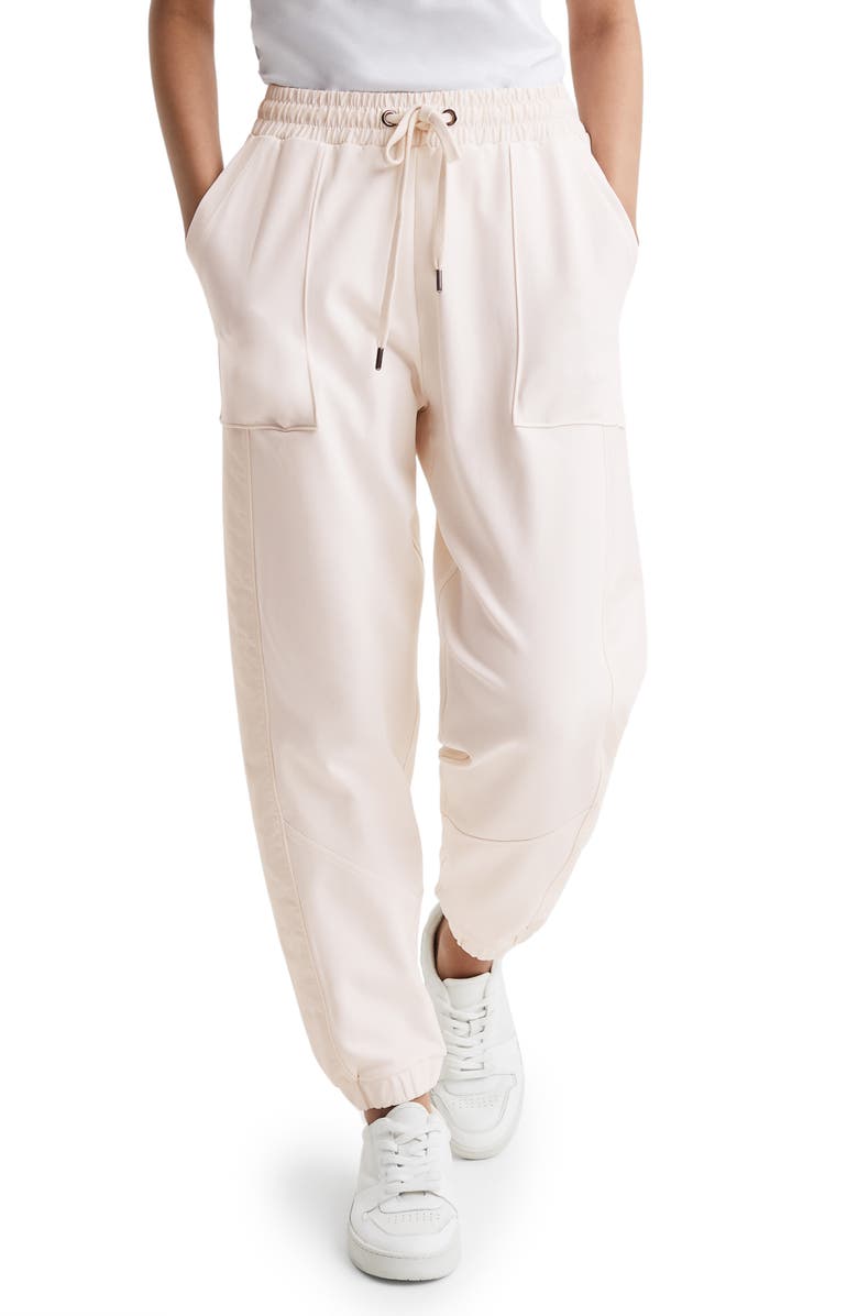 Reiss Maja Mixed Media Joggers, Main, color, 