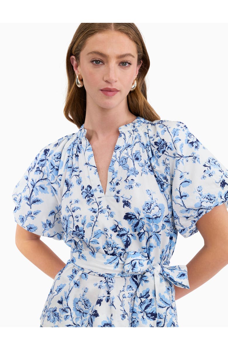 Rebecca Taylor Emelia Printed Blouse, Alternate, color, Alaskan Blue Multi