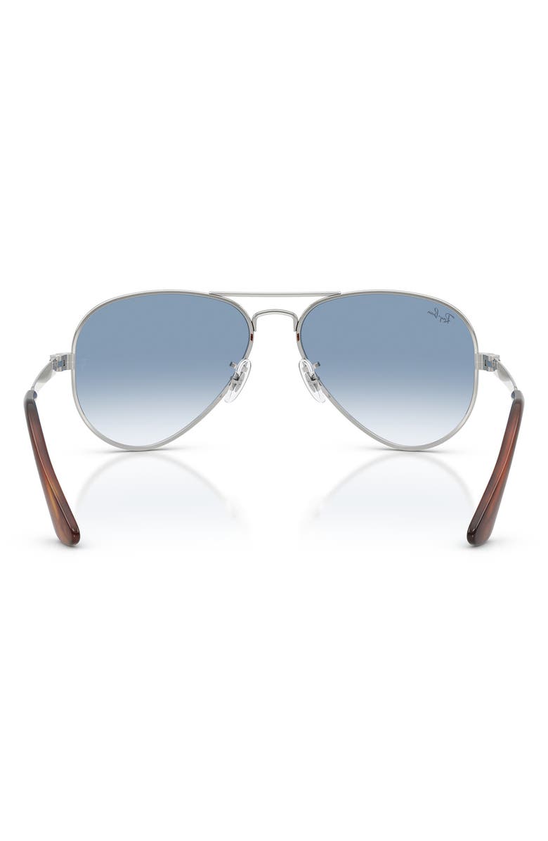 Ray-Ban Max Aviator 58mm Gradient Pilot Sunglasses, Alternate, color, Silver / Clear Gradient Blue