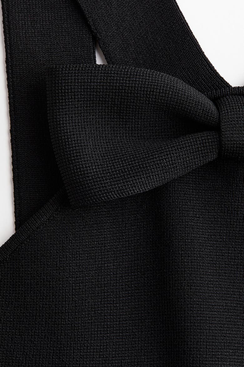 Bow-detail Top, Alternate, color, Black