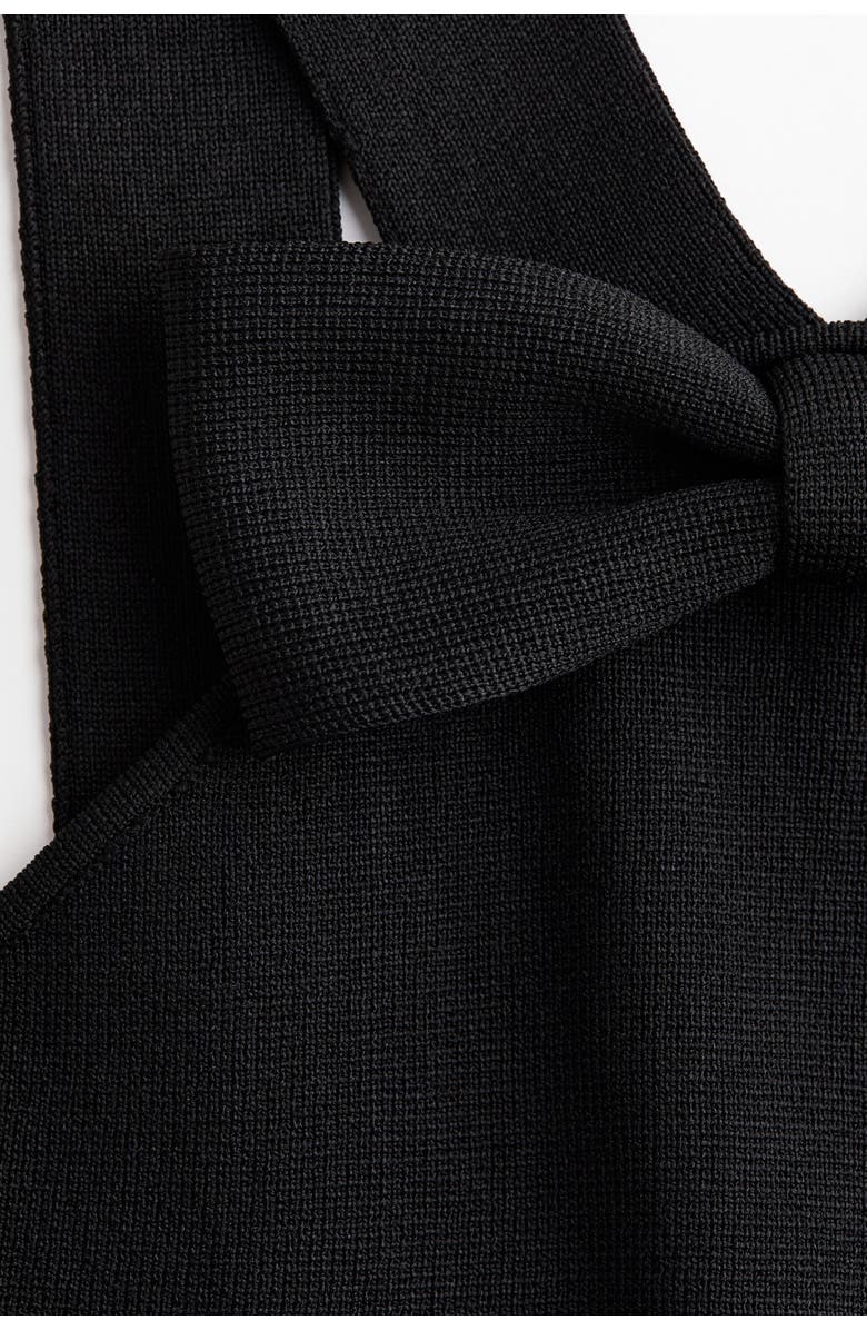 H&M Bow-detail Top, Alternate, color, Black