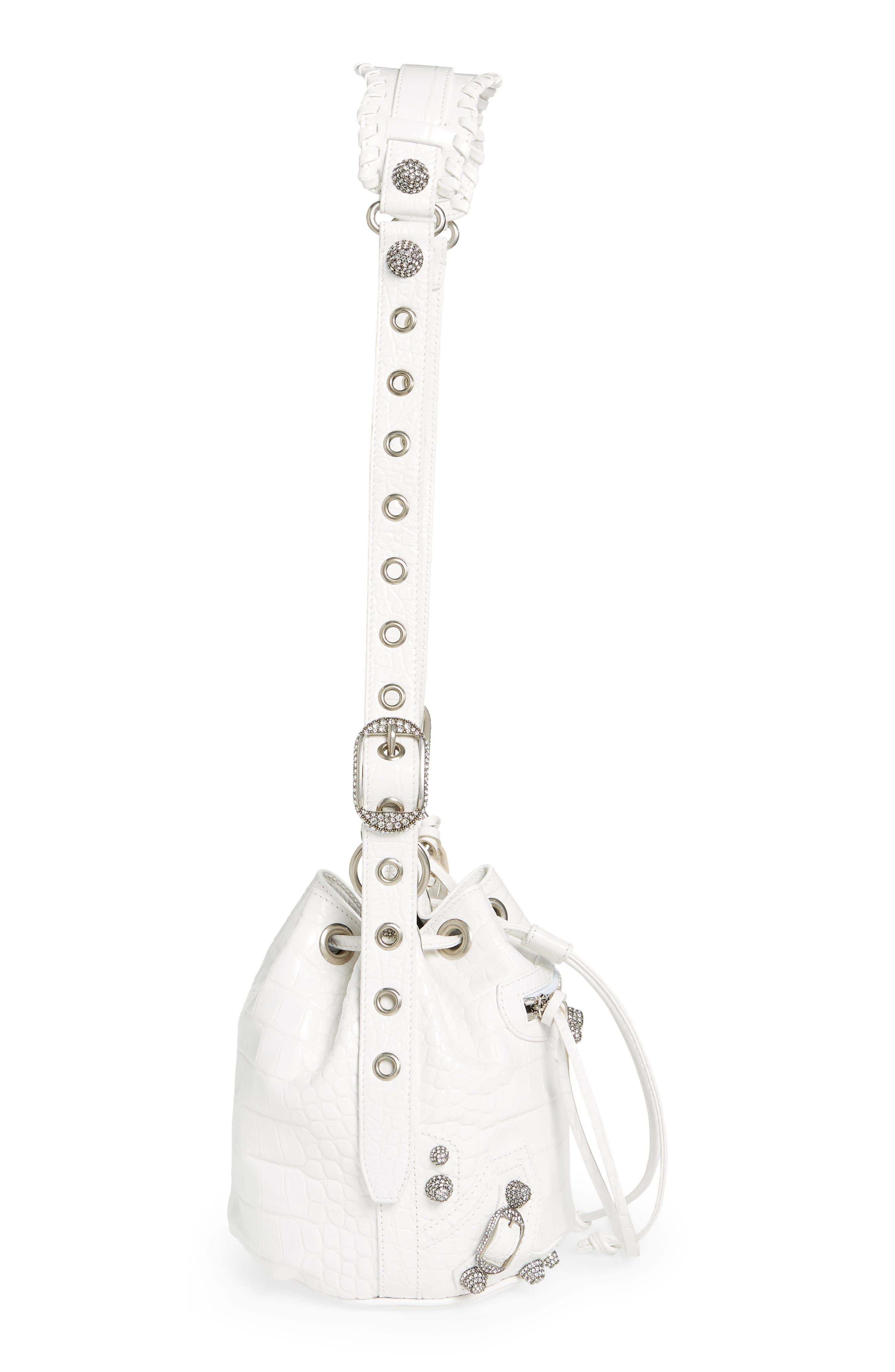 Balenciaga Extra Small Le Cagole Leather Bucket Bag, Alternate, color, 