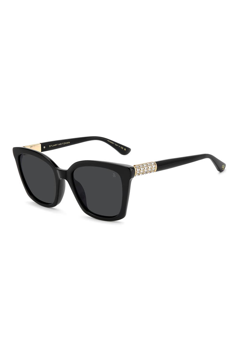 WZN 8032/G/S 54mm Rectangular Sunglasses, Alternate, color, BLACK/ GREY PZ AR