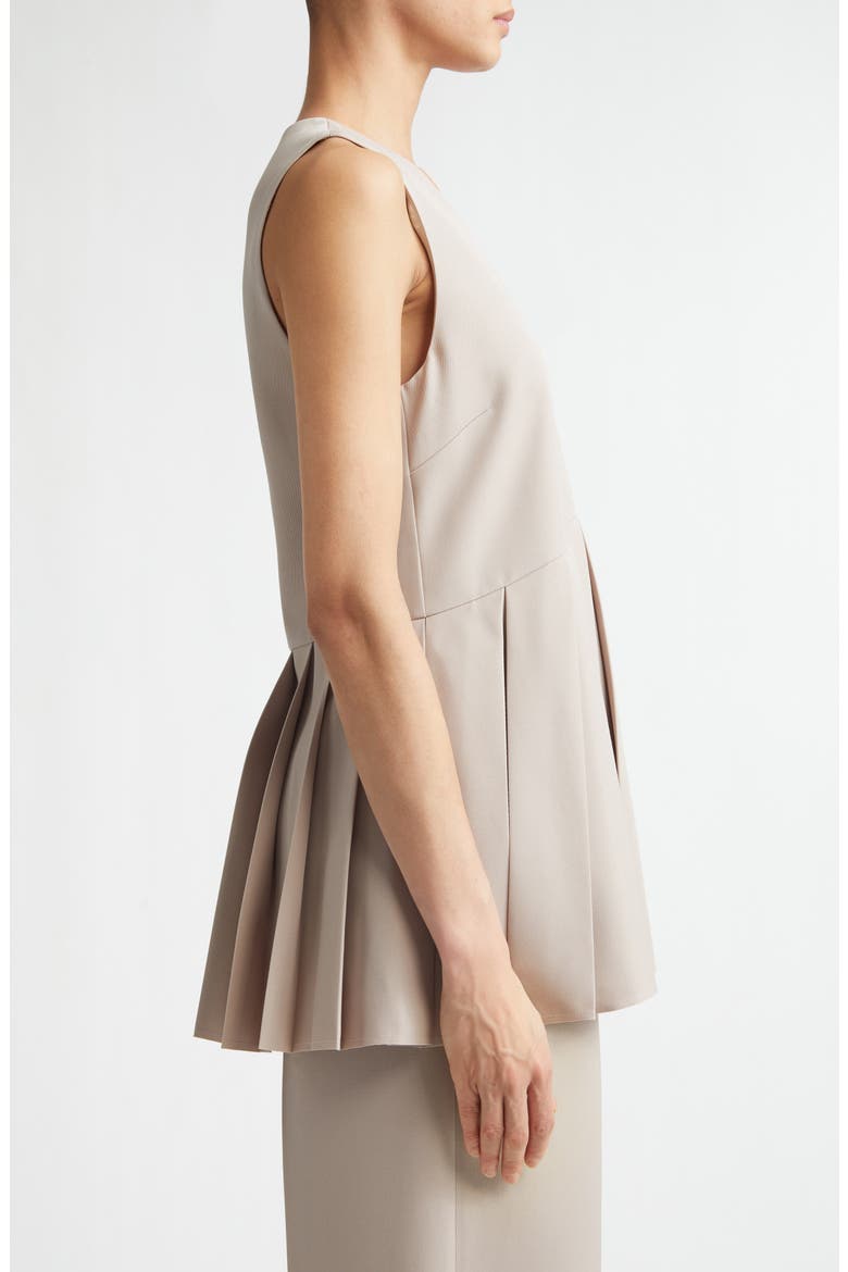 Pleated Wool Gabardine Top, Alternate, color, MAUVE