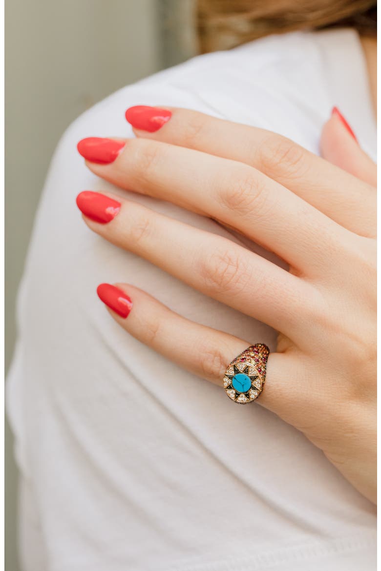 Ibiza Rainbow Signet Ring, Alternate, color, GOLD MULTI