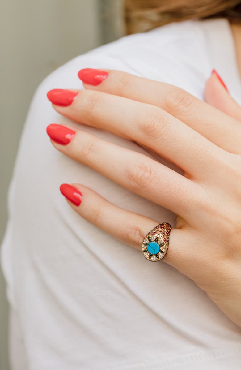 L'Atelier Nawbar Ibiza Rainbow Signet Ring, Alternate, color, Gold Multi