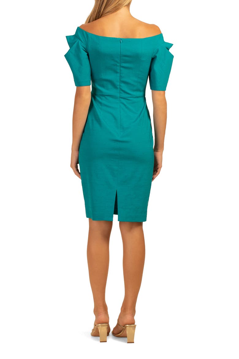 Witty Off the Shoulder Short Sleeve Sheath Dress, Alternate, color, TILE BLUE