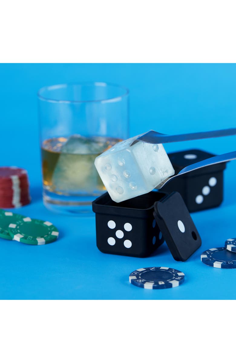 TRUE BRANDS Set of 2 Dice Ice Cube Trays, Alternate, color, Black
