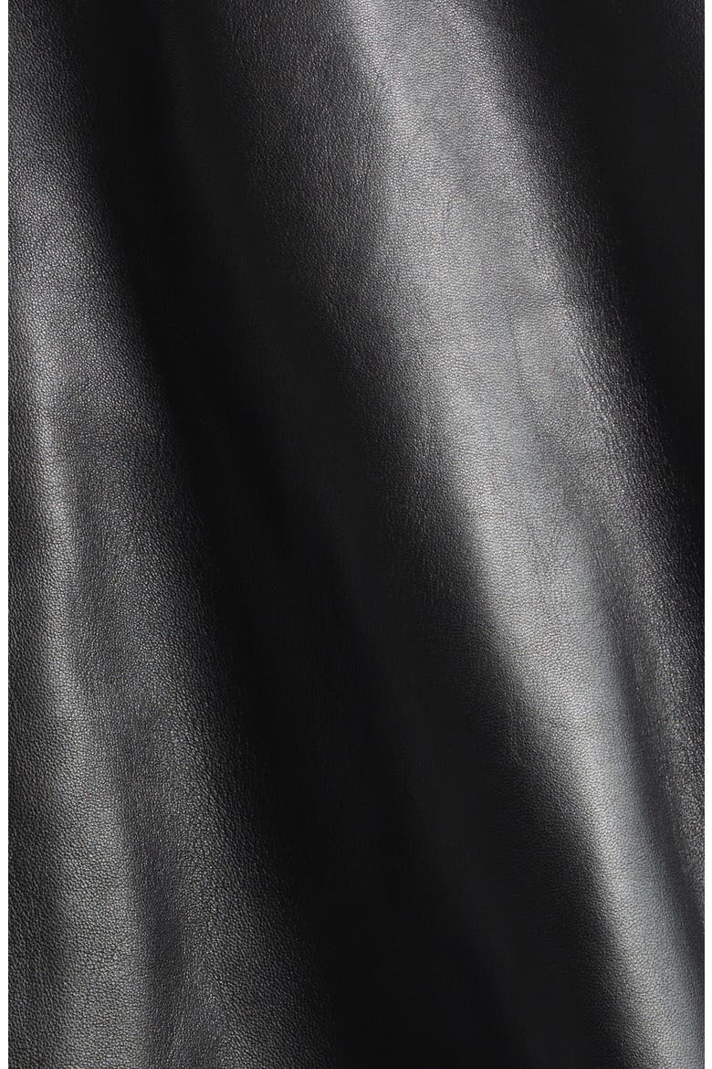 Oversize Leather Anorak, Alternate, color, BLACK