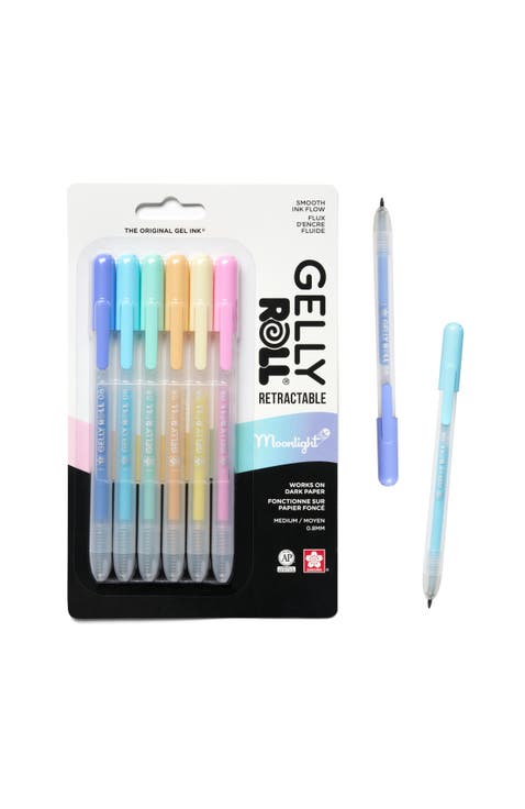 Gelly Roll Retractable Gel Pens, Moonlight Pastels, 6 Count