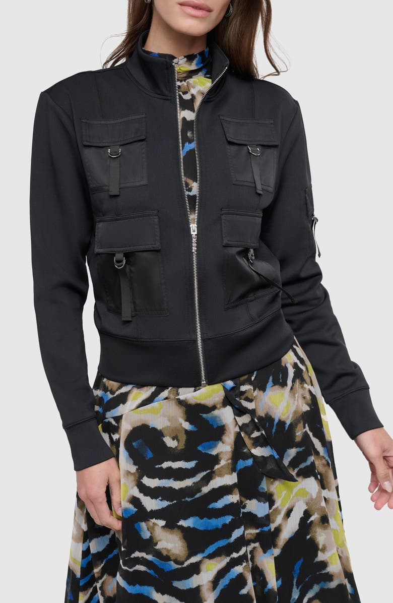 DKNY Sandwash Mixed Media Cargo Jacket, Main, color, 