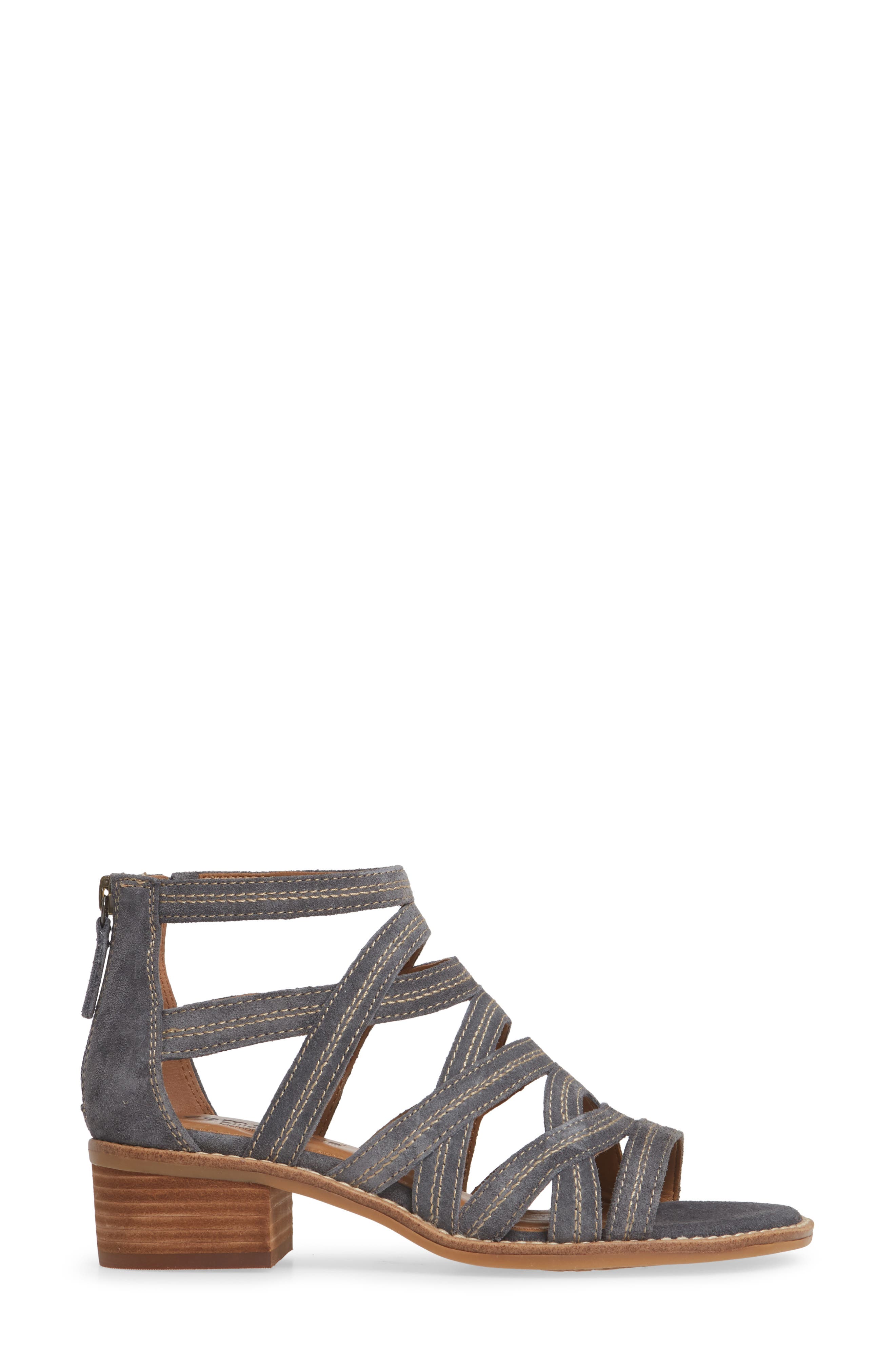 Betha Sandal, Alternate, color, DENIM SUEDE