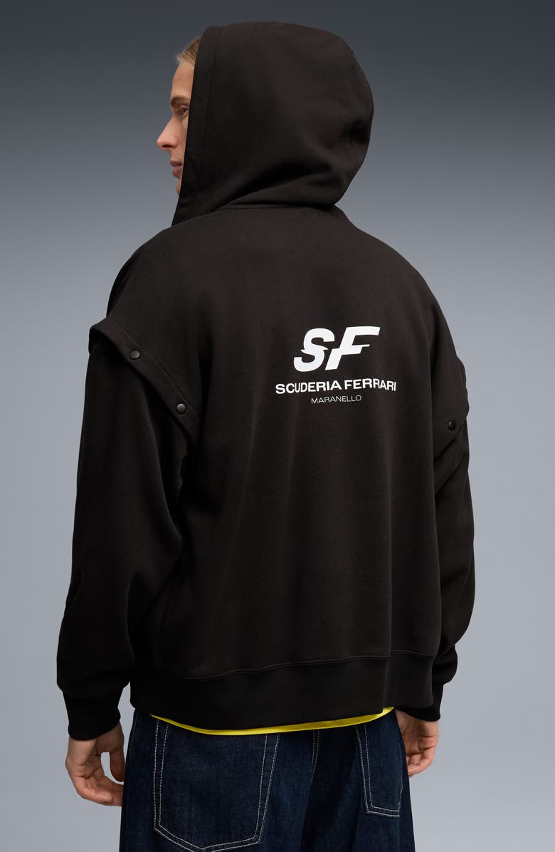 PUMA Ferrari Premium Oversize Zip Hoodie, Alternate, color, Puma Black