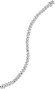 GLAZE JEWELRY Rhodium Plated Cubic Zirconia Bezel Set Tennis Bracelet