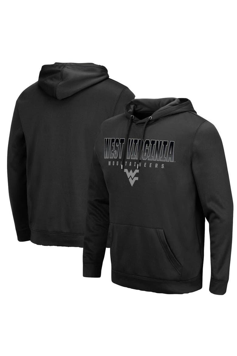 Men's Colosseum Black West Virginia Mountaineers Blackout 3.0 Pullover Hoodie, Main, color, Black