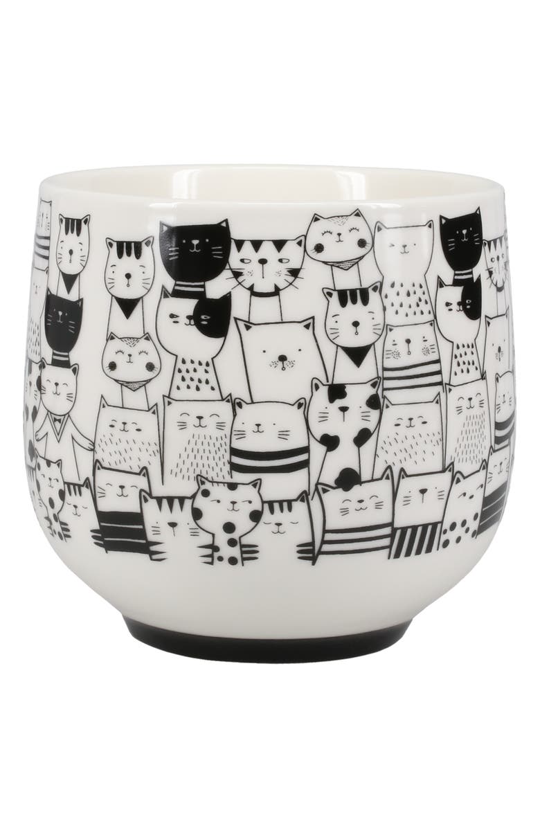BIA Cordon Bleu Cat Café Set of 4 Porcelain Mugs, Alternate, color, Black/ White