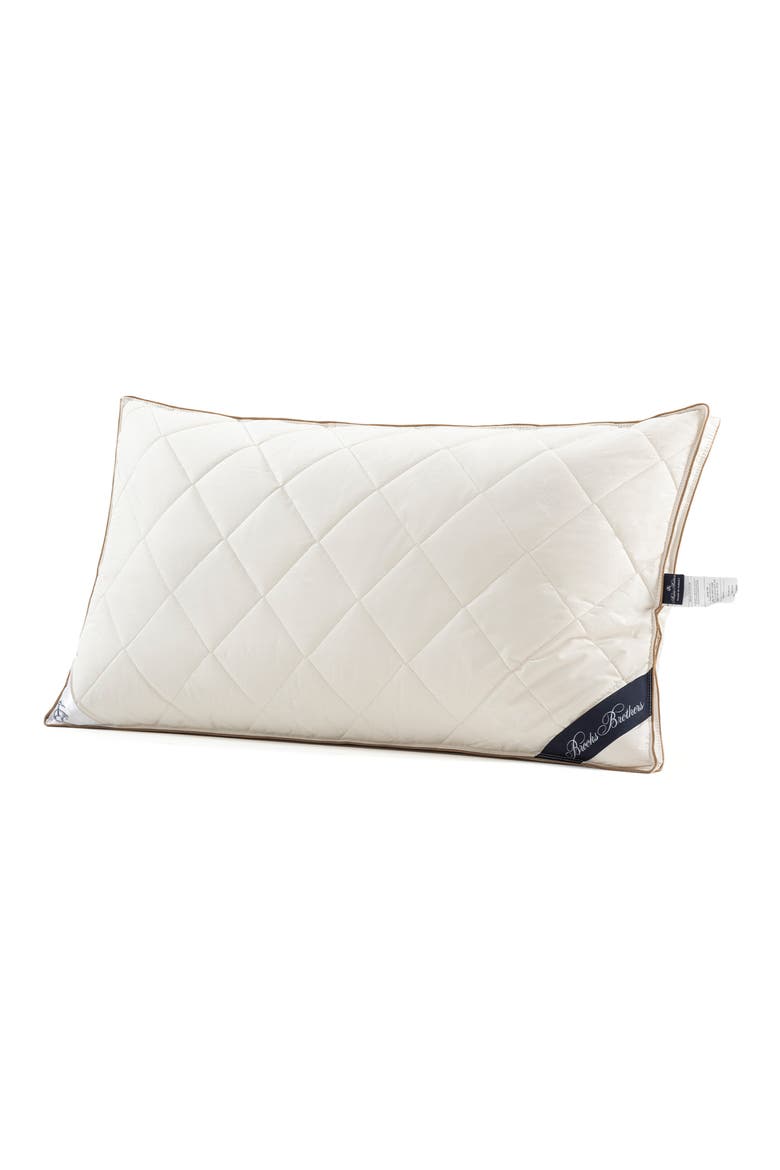 Quilted Cotton & Wool Pillow, Main, color, CREAM