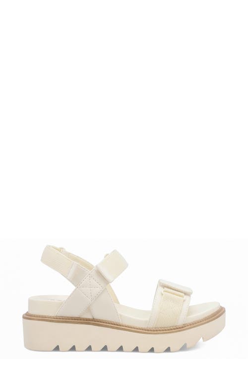 Mia Jovie Womens Faux Eather Platform Ankle Strap In Bone