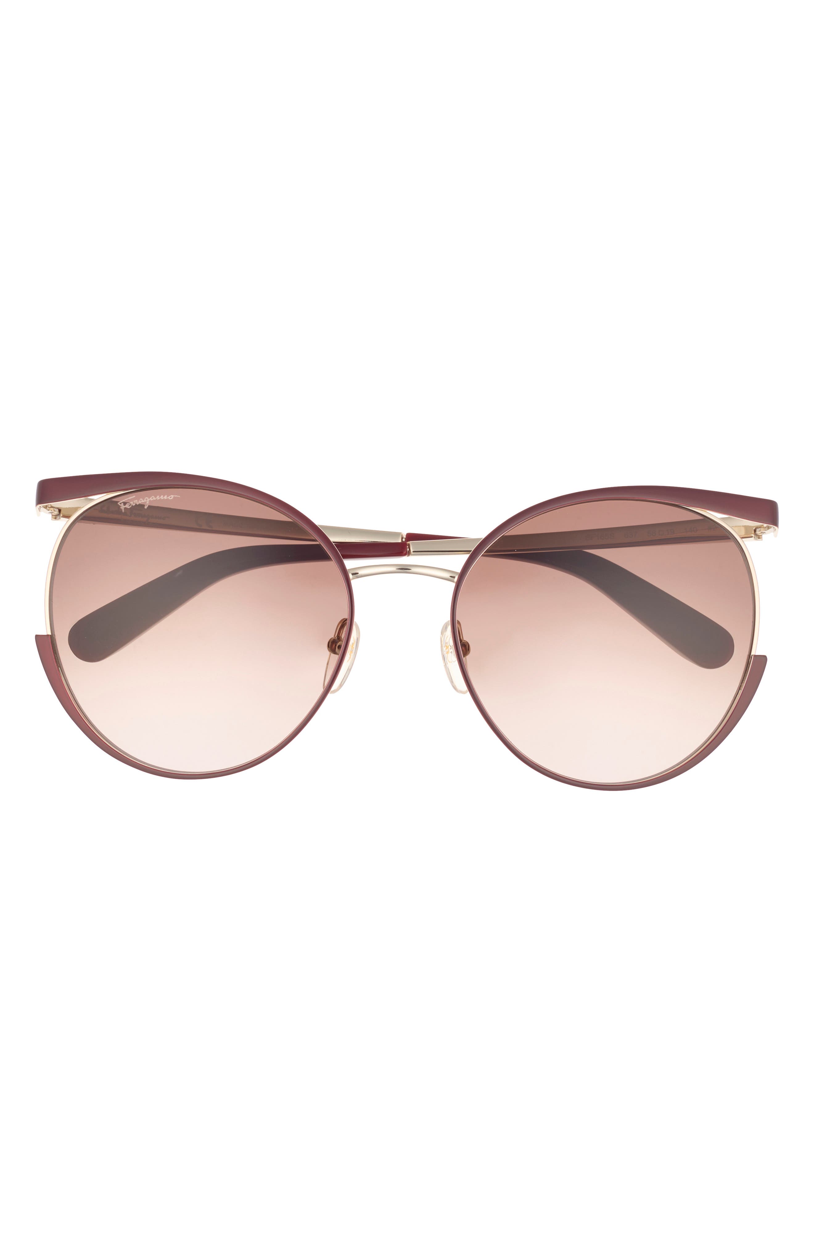 FERRAGAMO 58mm Round Sunglasses