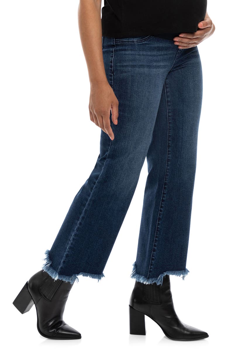 1822 Denim Fray Crop Maternity Jeans, Alternate, color, 