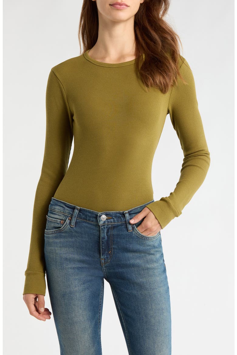 Long Sleeve Waffle T-Shirt, Main, color, FATIGUE