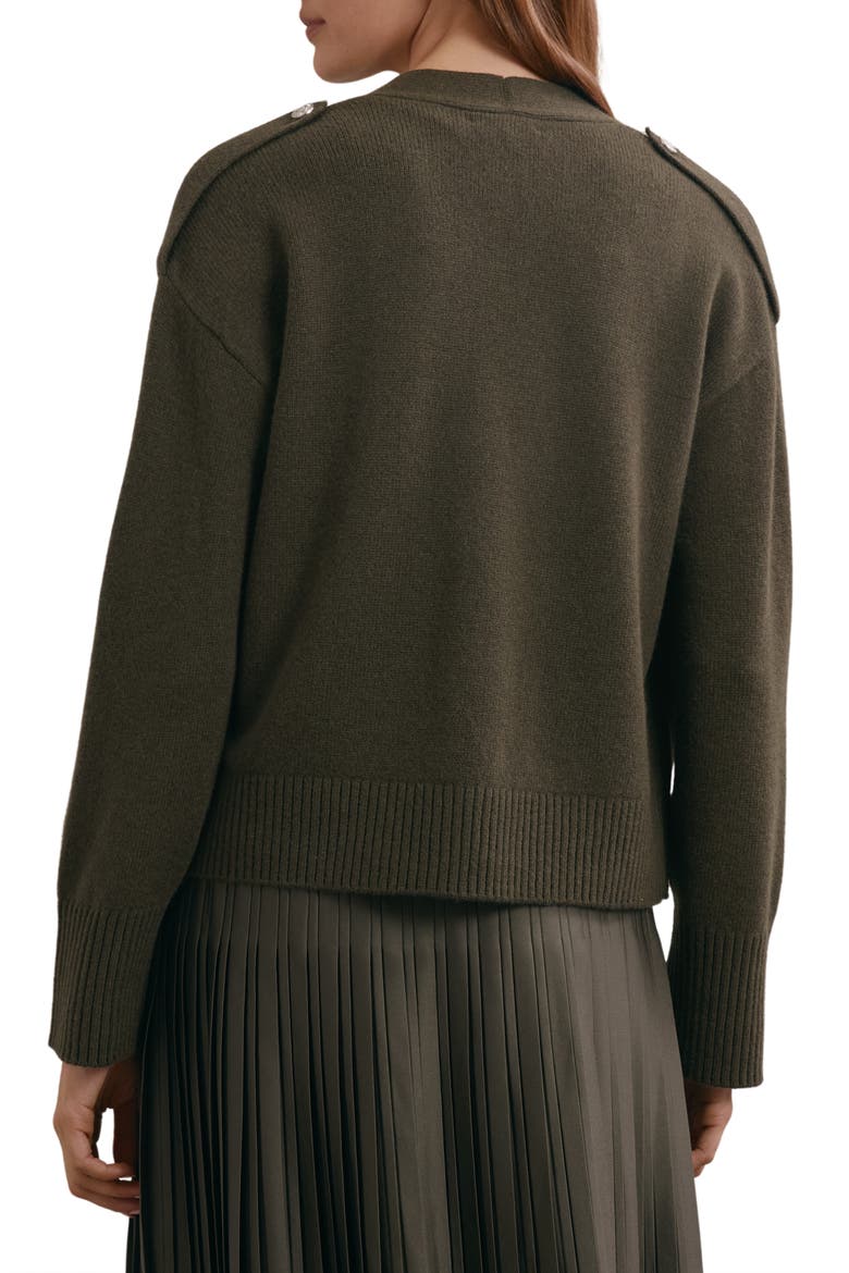 Maya Wool & Cashmere Cardigan, Alternate, color, KHAKI GREEN