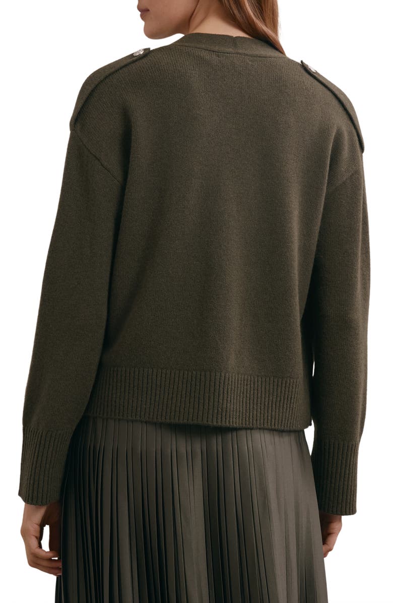 Reiss Maya Wool & Cashmere Cardigan, Alternate, color, Khaki Green