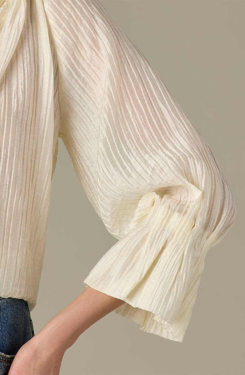 Wit & Wisdom Pleated Tie Neck Top, Alternate, color, Ivory