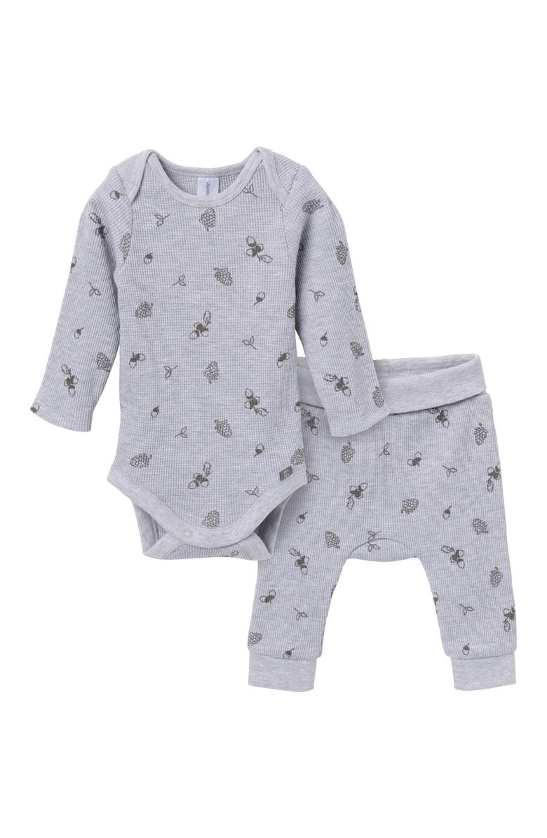 Modern Moments<sup>™</sup> by Gerber Bodysuit & Pant Layette Set, Main, color, Acorn Grey Heather