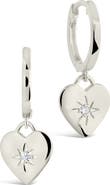 Sterling Forever Vivienne CZ Heart Drop Earrings