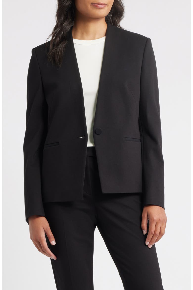 Jemma One-Button Blazer, Alternate, color, BLK