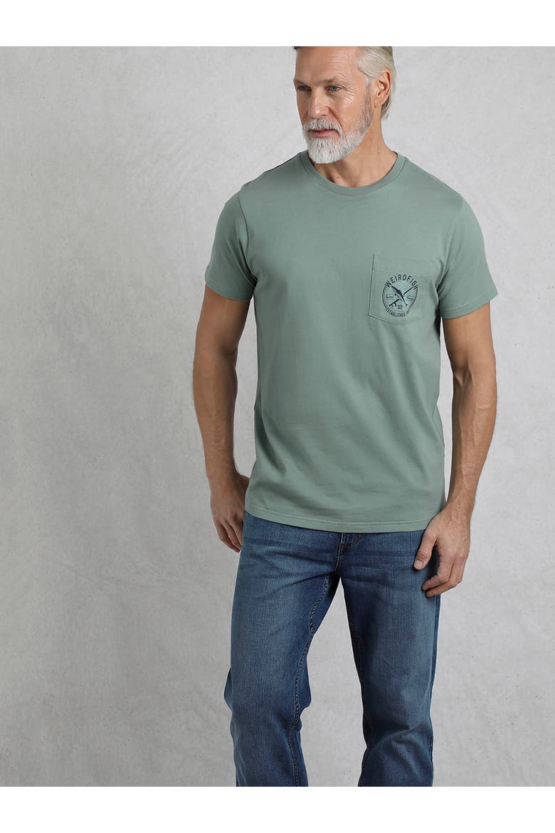 Tidal Branded Pocket T-Shirt, Main, color, Dusty Teal