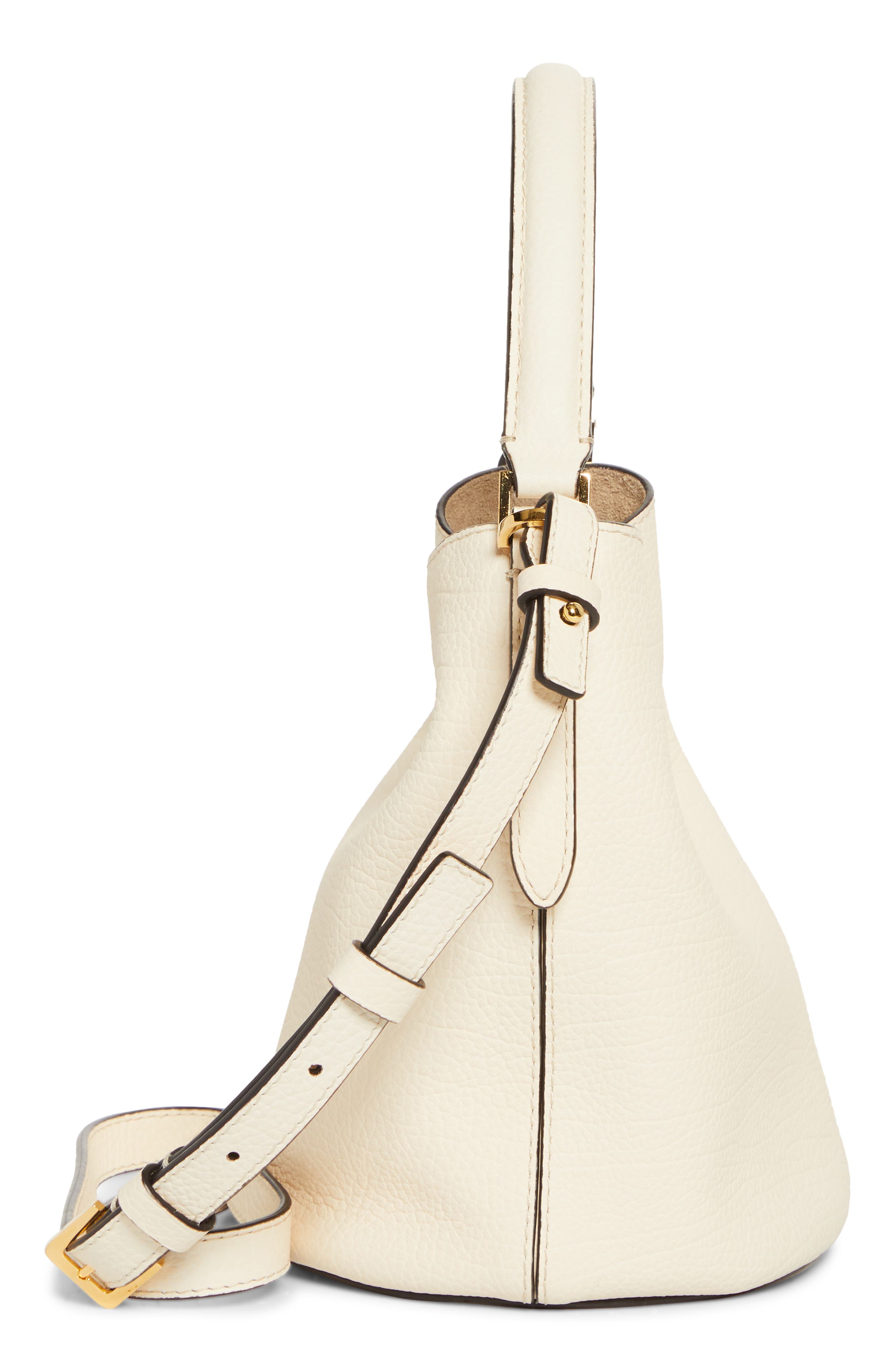 Marni Trunkaroo Leather Bucket Bag, Alternate, color, 274 - Cream