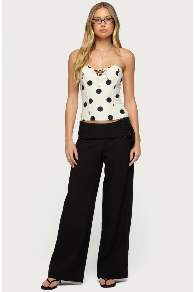Cerise Buckle Low Rise Baggy Pants, Alternate, color, BLACK
