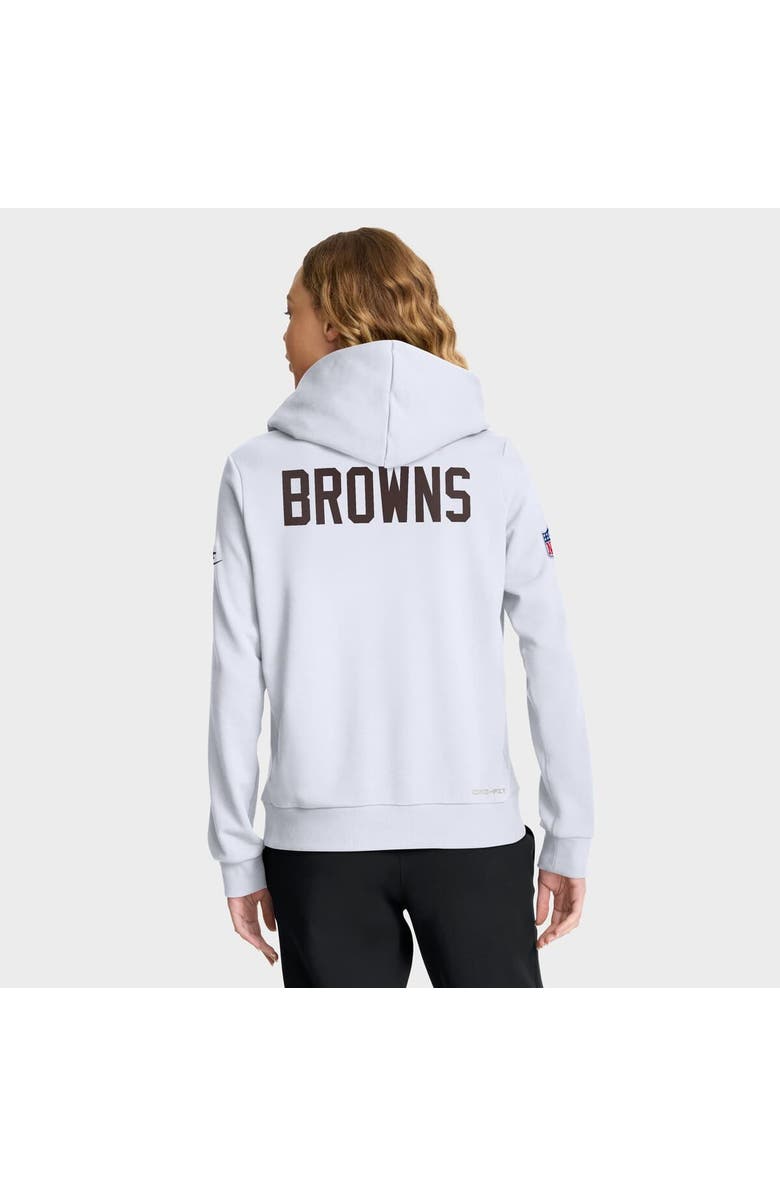 Nike Women's Nike White Cleveland Browns Throwback Sideline Standard Issue Dri-FIT Hoodie, Alternate, color, White