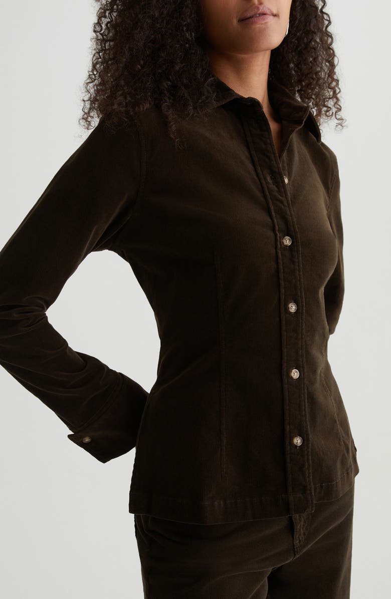 AG Cheryl Stretch Velveteen Shirt Jacket, Alternate, color,