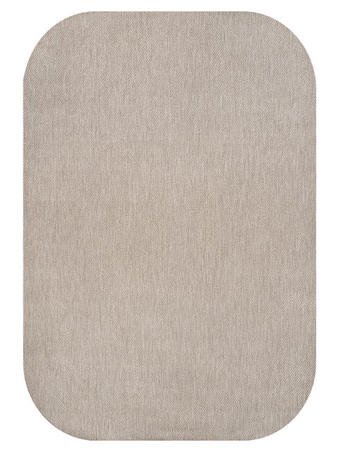 Miles Modern Minimalist Radius Corner Solid Indoor/Outdoor Shaped Area Rug