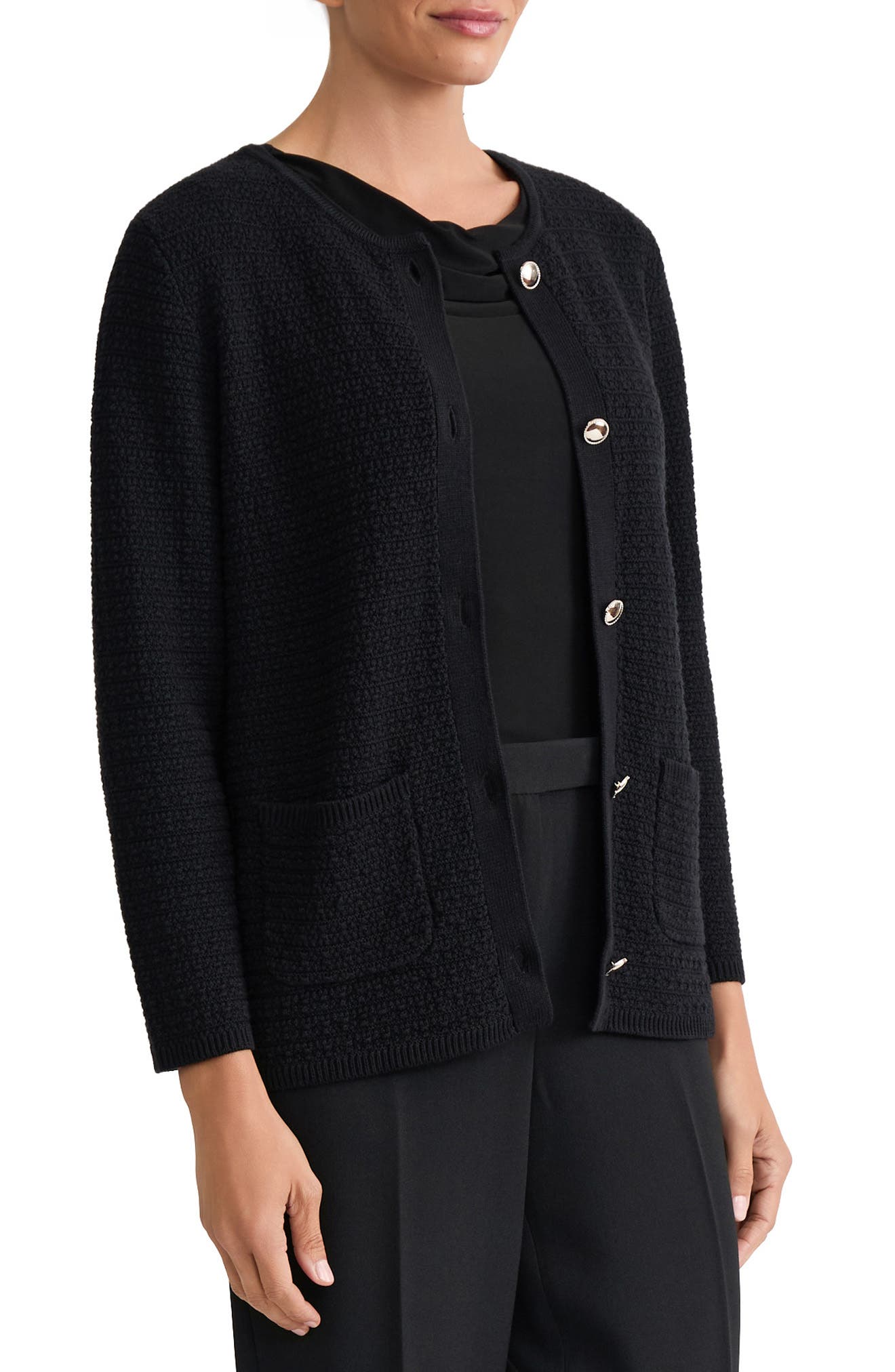KASPER Textured Button Front Cardigan (Women) | Nordstrom