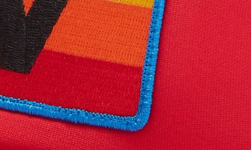 Aviator Nation Rainbow Logo Trucker Hat In Red