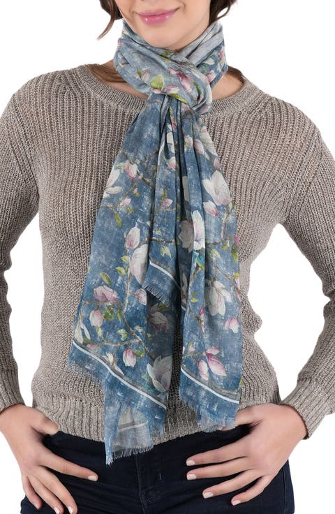 Floral Modal & Cashmere Scarf