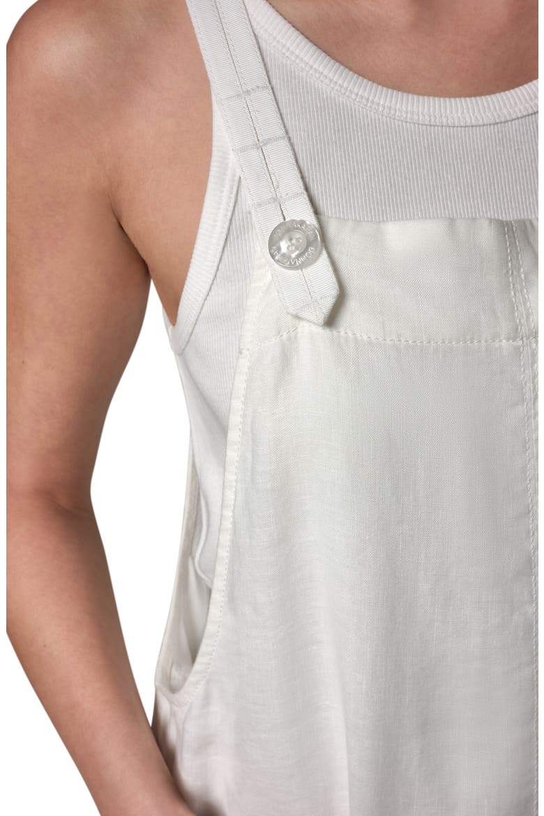 Linen Crop Overalls, Alternate, color, CREAM