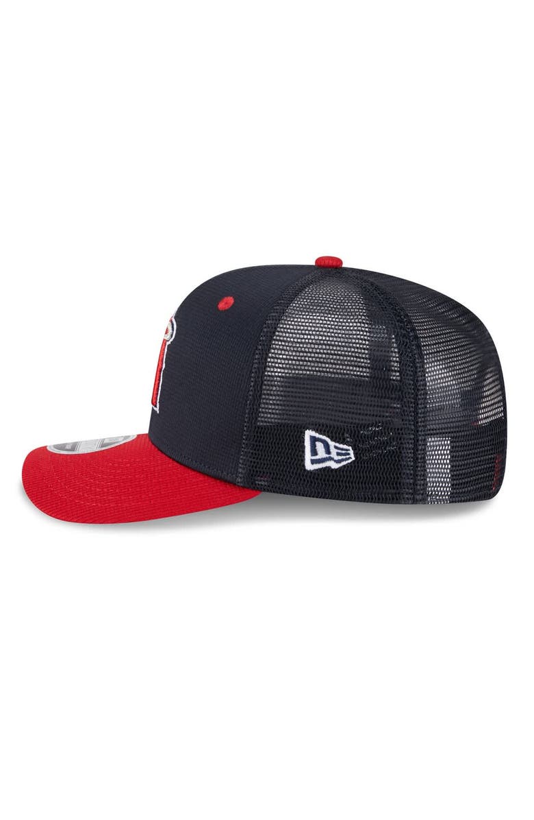 New Era Men's New Era  Navy/Red Los Angeles Angels 2025 Batting Practice 9SEVENTY Stretch-Snap Trucker Hat, Alternate, color, 
