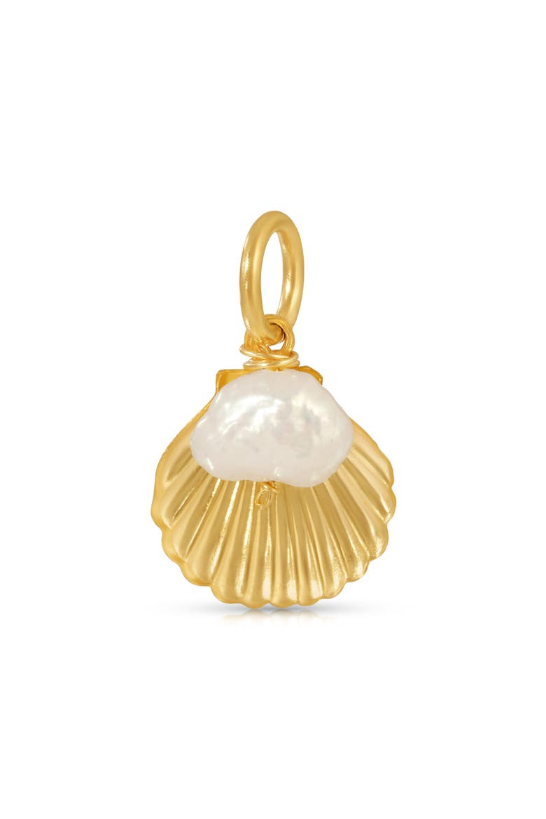 Shell Freshwater Pearl Charm, Main, color, GOLD