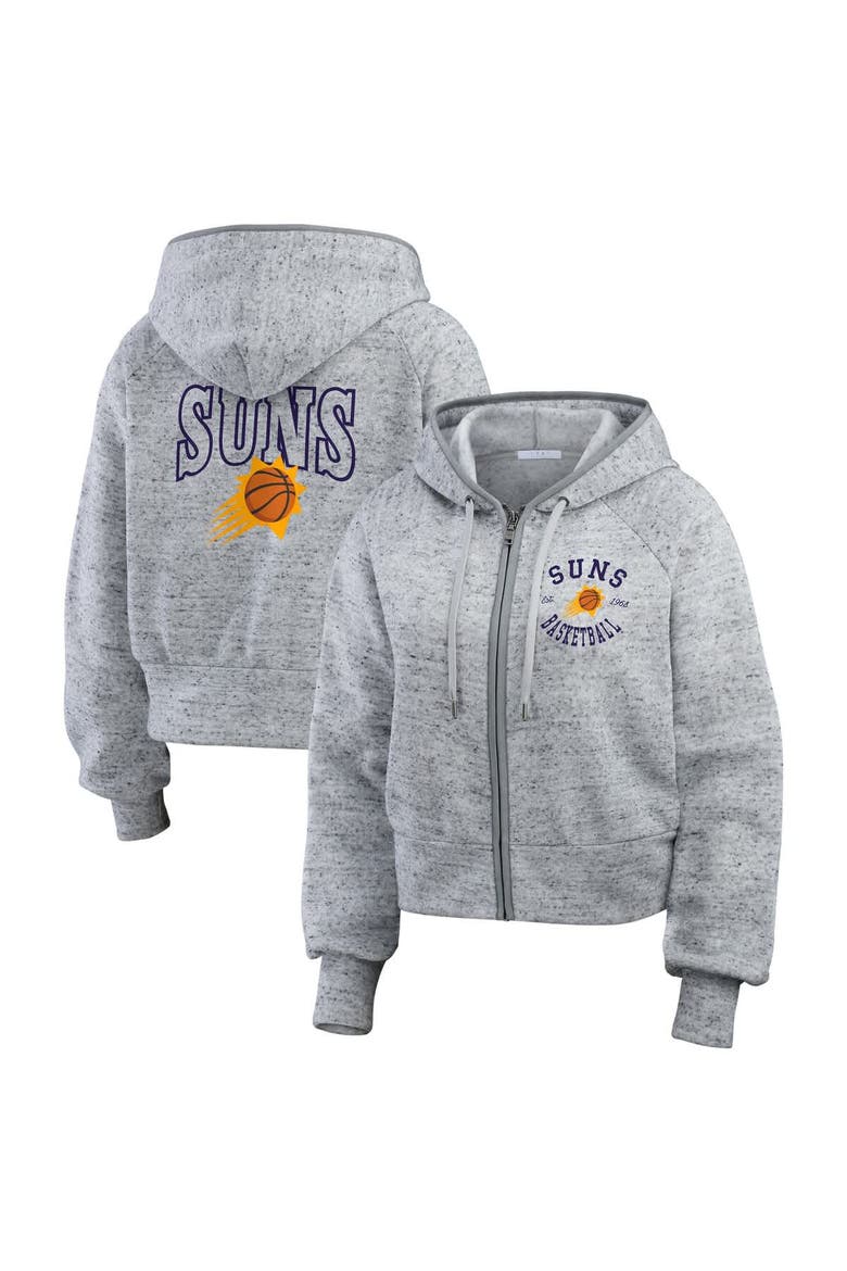 Women's WEAR by Erin Andrews Heather Gray Phoenix Suns Speckled Radiator Full-Zip Hoodie, Main, color, Heather Gray
