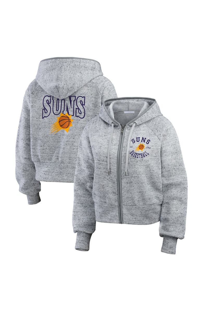 WEAR by Erin Andrews Women's WEAR by Erin Andrews Heather Gray Phoenix Suns Speckled Radiator Full-Zip Hoodie, Main, color, Heather Gray