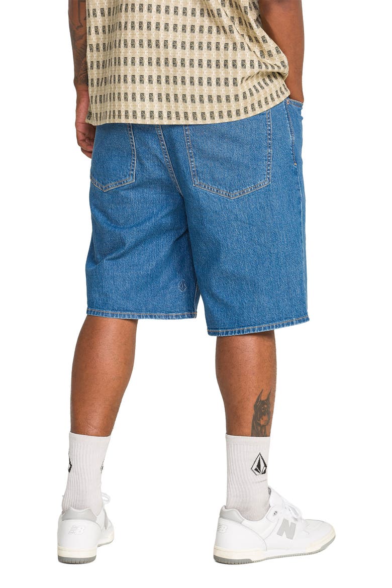 Billow Loose Fit Denim Shorts, Alternate, color, BOLD BLUE