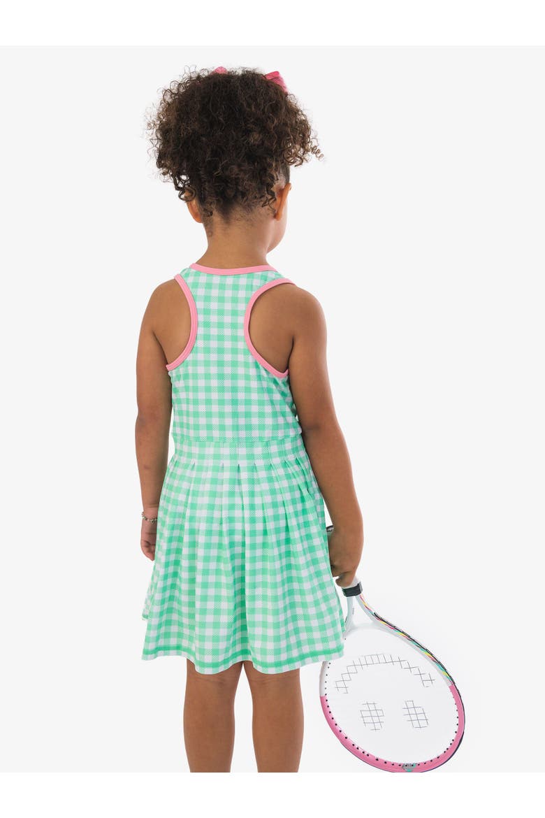 Girls UPF50+ Active Dress & Bike Short Set, Alternate, color, Spring Green Gingham